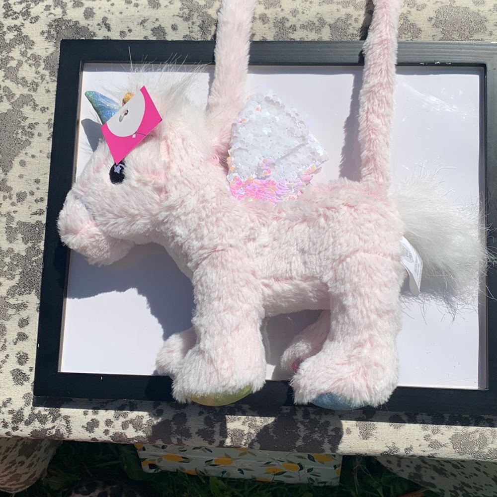 Unicorn plush handbag new